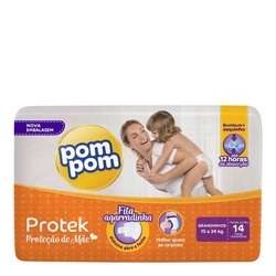 Fralda Pompom Prot Baby Econ Grandinhos 14un