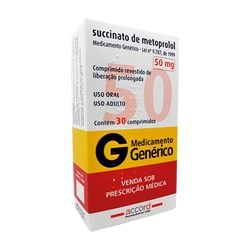 Succinato De Metoprolol Xr 50mg 30cpr